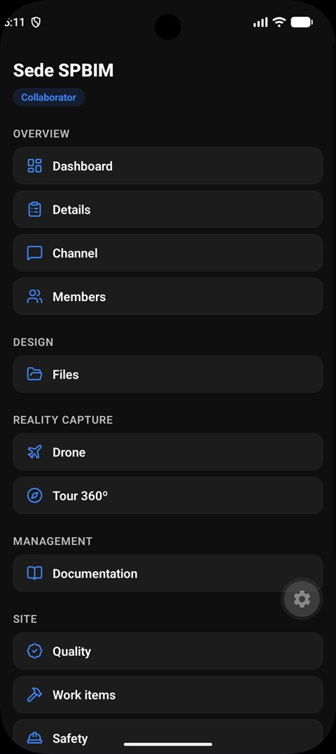 Tela do app VDCity: menu com todos os módulos do projeto