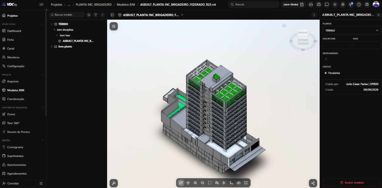 Modelos BIM e Arquivos na plataforma VDCity
